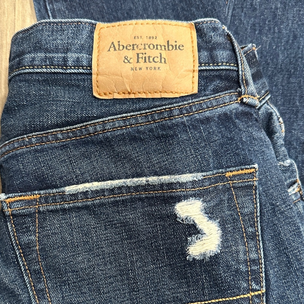 Abercrombie & Fitch Dark Blue Distressed Jeans